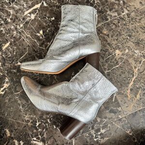Sandro Silver leather ankle boots